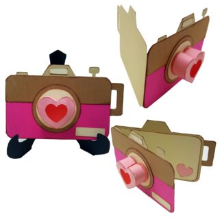 Camera with 3D Heart Lens SVG