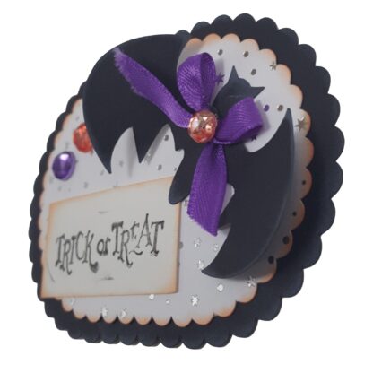 Halloween Bat Oval Scallop SVG - Image 2