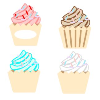 Four Cupcakes SVG