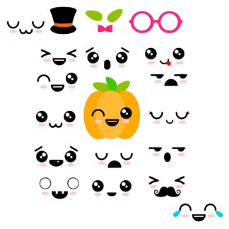 Kawaii Pumpkin Faces
