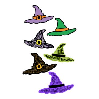Halloween Zentangle Witch Hats SVG