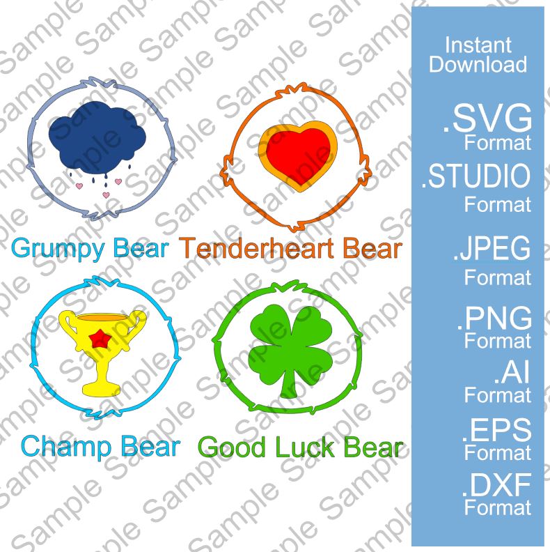 Care Bear Tummies SVG Bundle – Unique Designs by Monica – Store