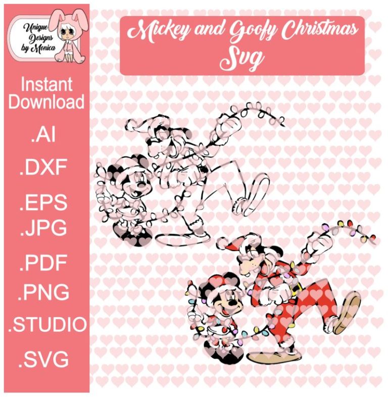Download Mickey and Goofy Christmas SVG - Unique Designs by Monica ...