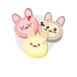 Cute Bunny Pastries Rolls SVG