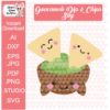 Kawaii  - Guacamole Dip & Chips SVG - Image 2