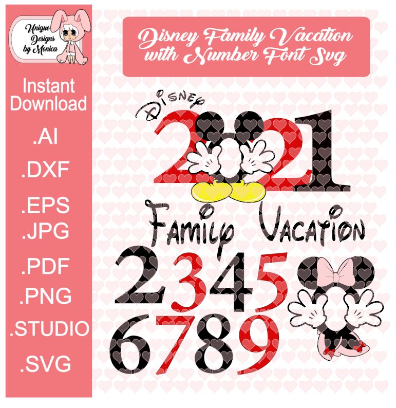 Download Disney Family Vacation With Number Font Svg Unique Designs By Monica Store PSD Mockup Templates