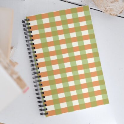 Halloween Orange & Green Plaid Digital Pattern - Image 2