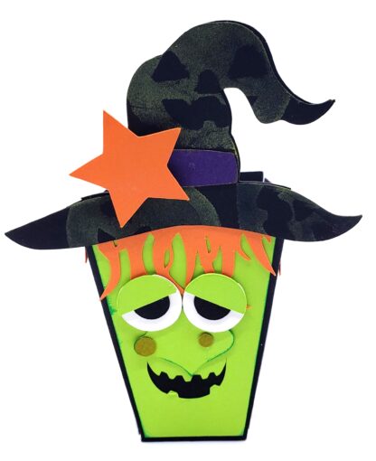 3D Witch Popcorn Box SVG - Image 3