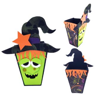 3D Witch Popcorn Box SVG