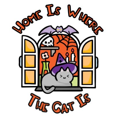 Halloween Window Kitty SVG