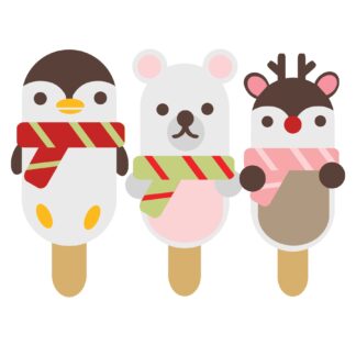 Christmas Ice Cream Popsicle - Animals SVG