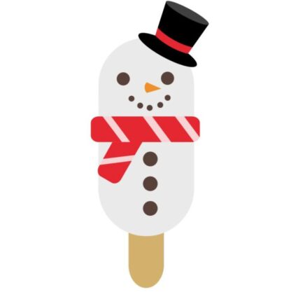 Christmas Ice Cream Popsicle - Snowman SVG