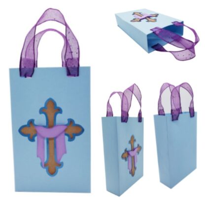 Easter Ornate Cross Ribbon Bag SVG